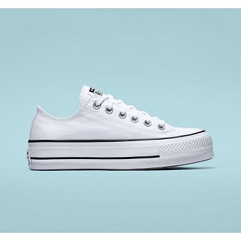 Converse Chuck Taylor All Star Platene Biele - Damske Topanky na Platforme